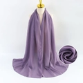 Solid purple pearl chiffon headscarf for women with lightweight draped bubble fabric - Purple