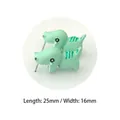 Cute mint green 3D dinosaur stud earrings measuring 25mm by 16mm for daily wear - Green Dinosaur