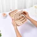 Joyero de viaje rosa con cierre de presión para anillos y collares de mujer - Con Placa de Pendientes / Rosa