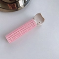 Pink hair root volume clip with beige plastic clamp for natural hairstyling - 1 Pc / Pink