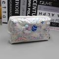 Astuccio Star Travel con glitter liquidi bianco perlato per trucco e cancelleria - Borsa Trucco Bianco
