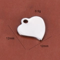 Poliertes silbernes Herzanhänger-Edelstahl-Element 12mm für DIY-Armbänder und Schmuckbau - Stahlfarbe 12x12mm Herz