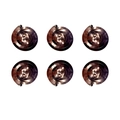 Set of 6 dark metallic PVC spiral pendant ornaments in minimalist grid layout - Single Spiral/Pack of 6 / Glossy Coffee