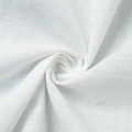 Close-up of white woven linen fabric showing delicate texture and soft spiral folds - S / Pure Cotton White