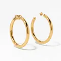 Polished chunky gold hollow C-shaped hoop earrings with a minimalist bold tubular design - Large 50mm (KDE2663)