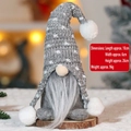 Especificaciones de tamaño detalladas para el gnomo de Navidad tejido de 10cm x 6cm x 26cm - Estilo Sentado Sombrero Curvo - Tipo C / Verde