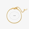 Adjustable 16+5cm minimalist gold snake bone chain bracelet in polished stainless steel - Round Snake Chain Bracelet / Gold