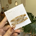 Ensemble de trois barrettes à cheveux en acétate à motif léopard pour la coiffure du jour - Pinces à cheveux bec de canard / Marbre Jaune et Blanc