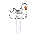 Creative white swan cartoon paperclip and bookmark accessory made of metal and PVC - 4112-13 White Swan
