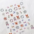 5D Relief-Nagelaufkleber TS-3427 mit 3D-Stickerei-Hase und floralen Mustern für Nailart - Stickerei-Kaninchen-Stil (TS-3427)