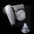 Silver glitter diamond gel nail polish shade 001 with high density sparkling finish - Silver White (01)