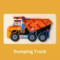 Wooden 3D dump truck puzzle for kids with numbered blocks from 1 to 10 in vibrant colors - Dump Truck