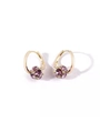 Boucles d'oreilles dorées élégantes avec pierres en cristal violet sur fond blanc pur - Style Or Violet (S2959-2)