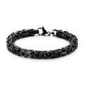 Classic Byzantine chain bracelet for men in black titanium steel with lobster clasp - Black (6mm) / 16cm