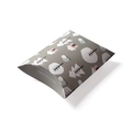 Mini taupe pillow gift box with Thank You text and forest patterns on white background - Mini Snow Scene