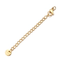 Golden 7cm stainless steel extender chain with lobster clasp for jewelry DIY - Gold Round Tag