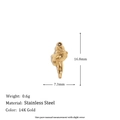 14K gold plated stainless steel ocean smiley pendant with dimensions 16.8mm x 7.3mm - Conch Pendant - Gold