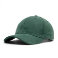 Classic dark green faux suede baseball cap with a premium matte finish for men and women - Dark Green