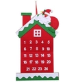 Calendario de Adviento de fieltro rojo con 24 bolsillos y diseño de Papá Noel - Estilo Casa de Navidad