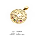 Golden round eye pendant with colorful cubic zirconia inlay for women necklaces - Round Evil Eye Pendant