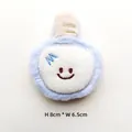Close-up of cute 8x6.5cm plush badminton racket accessory with blue M embroidery - DIY Style (Back Opening) / Badminton Racket
