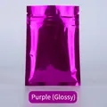 Glossy purple aluminum foil ziplock bag with metallic finish for sample packaging - 0.16mm / Glossy / 6x8cm / Purple
