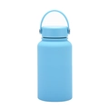 Sky blue 650ml stainless steel insulated sports bottle with soft handle and matte finish - Sky Blue