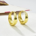 Polierte dicke goldene Creolen im minimalistischen Halbkreis-Stil für Damen - 16mm Gold