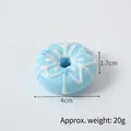 Modèle de donut doodle bleu 4cm jouet alimentaire artificiel avec décor de flocon blanc - Modèle uniquement / Donut Graffiti Bleu Ciel