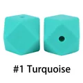 Due perle in silicone sfaccettate turchesi 17mm per creazione di gioielli per neonati - 1# Turchese