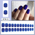 Set of 24 matte dark blue short square press-on nails with full size range and item DFYM-23 - Matte Deep Blue (DFYM-23)
