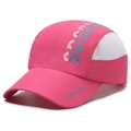 Berretto sportivo rosa ad asciugatura rapida con rete bianca e stampa logo sport - Rosa Rosso / Regolabile
