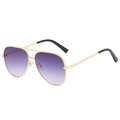 Classic aviator sunglasses featuring a gold metal frame and purple gradient lenses - C8-Gold Frame Purple Gradient