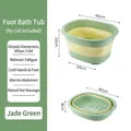 Collapsible emerald green foot bath tub with massage nodes, 22cm deep when unfolded - Green (Standard No Lid)