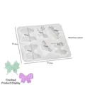 White silicone mold for 6-hole butterfly pendants with size dimensions 12.2x10.4cm - Style 2 - 6-Cavity Butterfly Mold