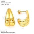 Detailed size specifications of 18k gold plated double teardrop stainless steel earrings - Double Water Drop Style (SE842G)