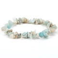 Natural irregular stone chips stretch bracelet featuring amethyst and amazonite gems - Amazonite