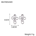 Gedetailleerde maataanduidingen van 4,6 cm x 3,4 cm voor de zilveren blad oorbellen - Geweven Knoopstijl (BE47805AW0) / Zilver