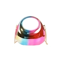 Transparent acrylic cloud bag in gradient blue and pink with a gold metal chain - Colorful