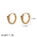 Golden 18K gold-plated stainless steel hoop earrings with green gemstone eyes and 1.4g weight - Gold Hoop Snake Emerald Style Earrings (TE60528)