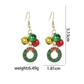 Christmas wreath earrings with bells and red bow, dimensions 5.13cm by 1.81cm - Bell Wreath Earrings