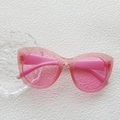 Pink glitter cat-eye sunglasses for kids with sparkling frames and purple tinted lenses - Colorful Glitter Cat Eye