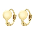 Minimalistische goldene Creolen mit kleinen runden Plättchen, glänzend poliert - Rundperlenstil (ES0132-4)