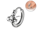 Silver skull earring in vintage punk style made of stainless steel with dimensions - NO 1 - Skull