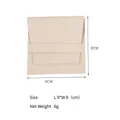 Microfiber envelope jewelry pouch in beige color, 9x9cm square storage bag variant - 9*9cm / Off White