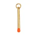 Creative matchstick pendant with golden finish and bright orange enamel coating - Matchstick Shape-Orange