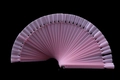 Pink fan-shaped nail polish color display swatches with plastic practice tips and metal screw - Screw Back / Pink