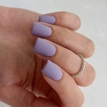 Short square matte lilac purple press-on nails with a minimalist silver textured ring - Matte Lavender (JP3189)