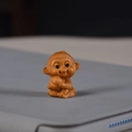 Carved wood-style monkey keychain charm with realistic textures and a cute expression - Around 3cm / Monkey Carving Only