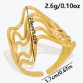 Minimalistischer goldener gewellter offener Ring für Damen mit Größenangaben - Gold-Linien-Geometrischer Ring